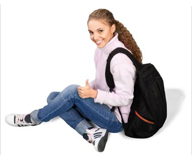 Genç sevimli kadın öğrenci portresi