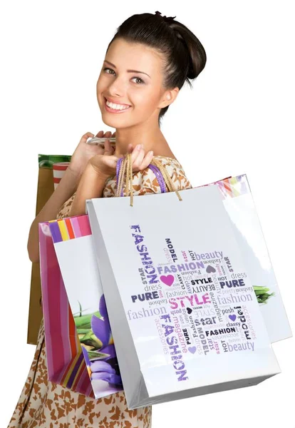 Young woman with shopping bags — Stock Photo, Image