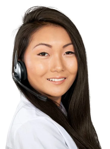 Ázsiai nő Call Center operátor — Stock Fotó