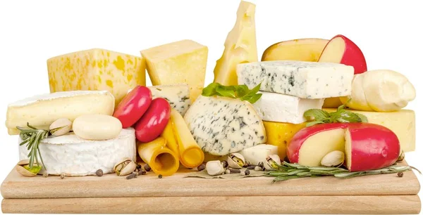 Viele köstliche alte Käsesorten — Stockfoto