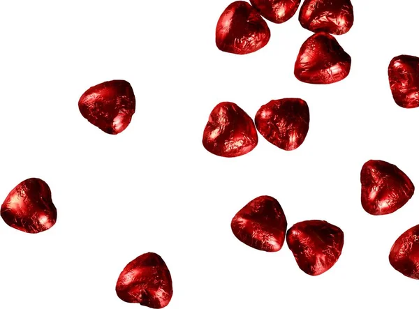 Herzförmige Bonbons Isoliert Auf Weißem Hintergrund — Stockfoto