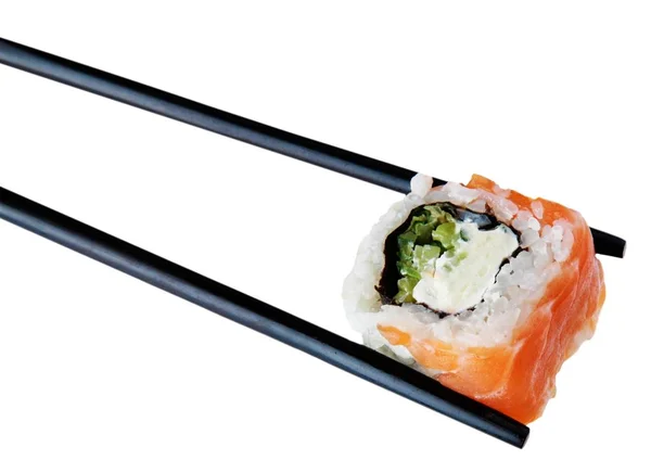 Sushi roll met stokjes — Stockfoto