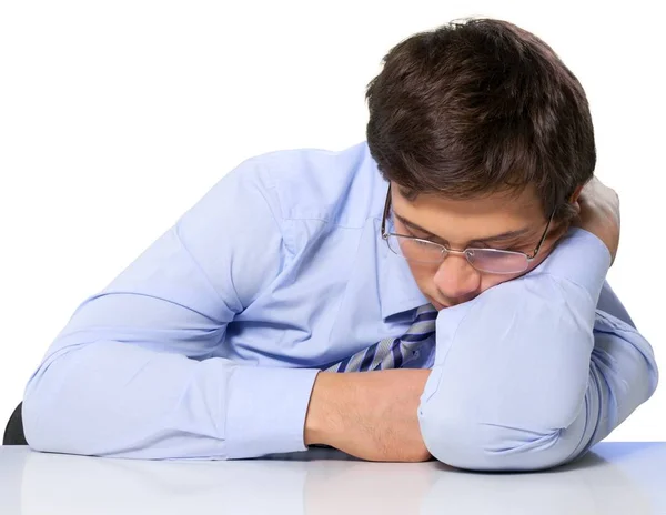 Affärsman sova på arbetet — Stockfoto