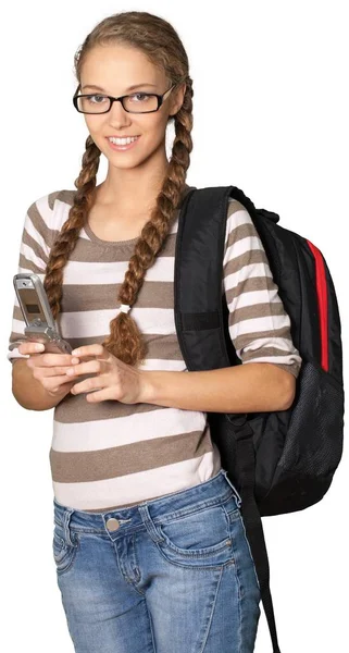 Retrato de jovem mulher bonito estudante — Fotografia de Stock