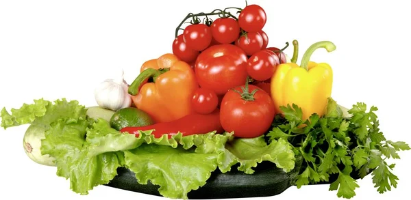 Verschiedene Gemüsezusammensetzung Auf Weißem Hintergrund — Stockfoto