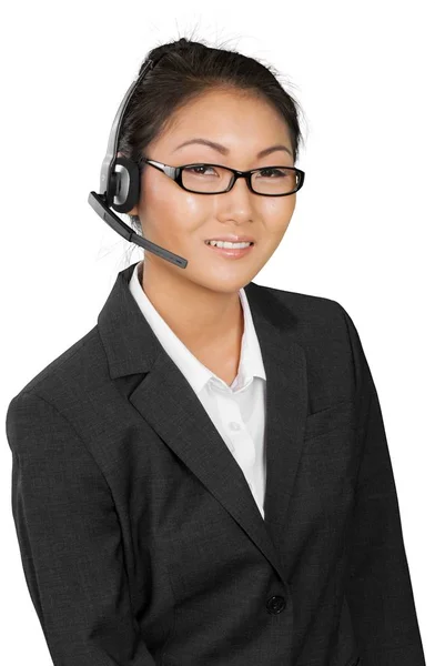 Asiatico donna call center operatore — Foto Stock
