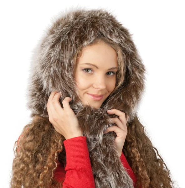 शीतकालीन कपड़े में युवा महिला — स्टॉक फ़ोटो, इमेज