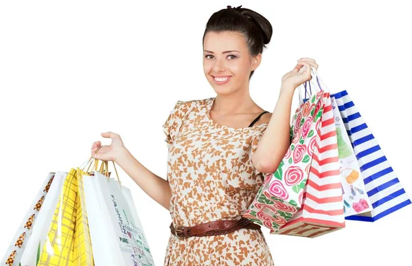 Young woman with shopping bags — Stock Photo, Image