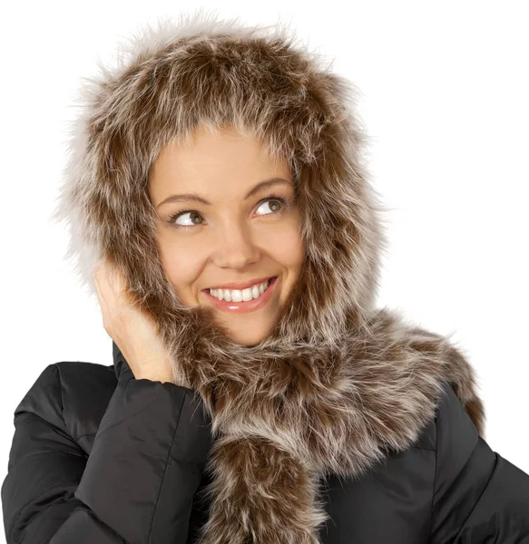 Young woman in warm clothes — Stock Photo, Image