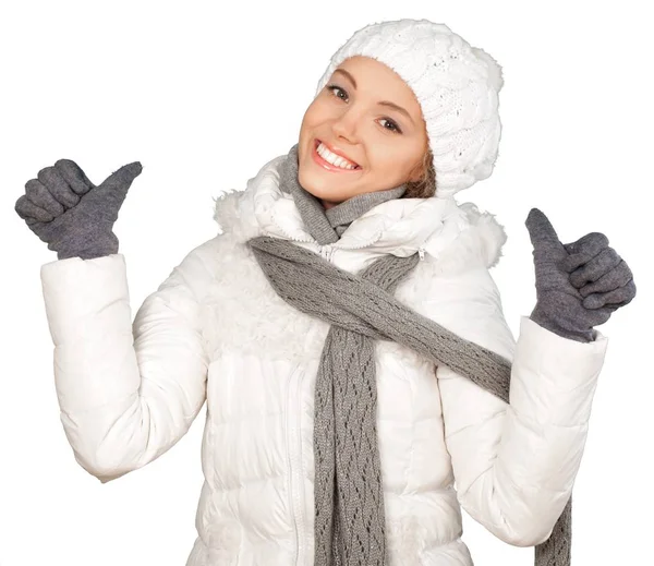 Young woman in warm clothes — Stock Photo, Image