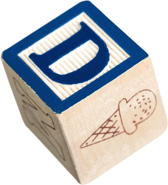 Toy cube with letter — Stock Photo, Image