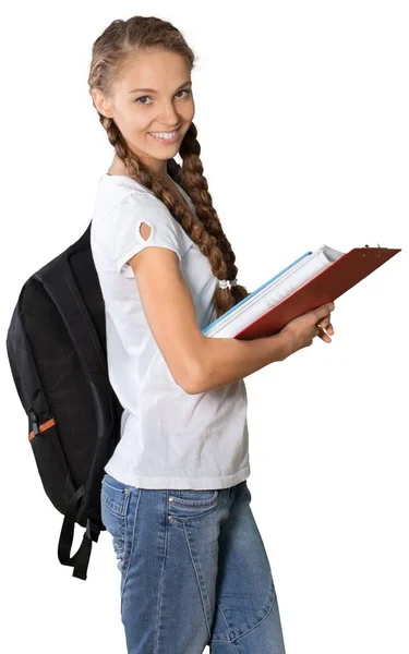 Portrait of young cute woman student — Stock Photo, Image