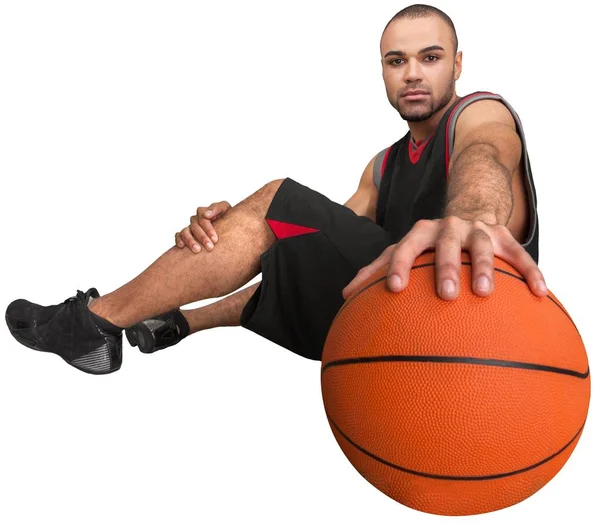 Pria tampan sporty dengan bola — Stok Foto