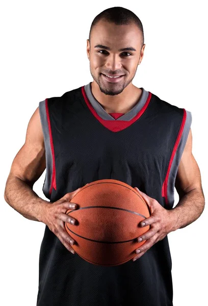 Handsome sporty man with ball — Stock Photo, Image