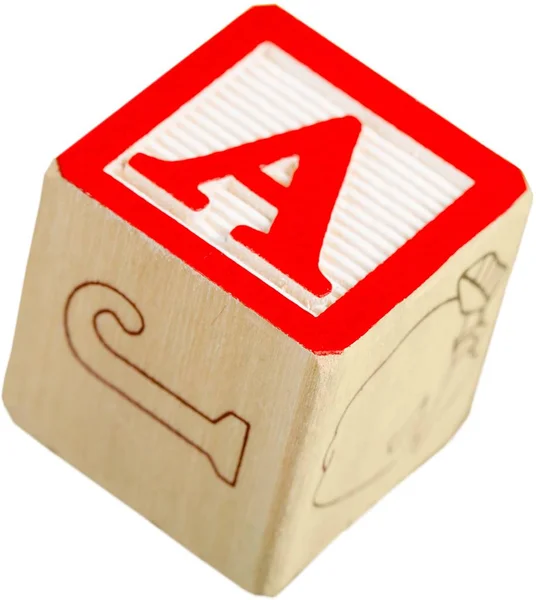 Cubo de brinquedo com letra — Fotografia de Stock