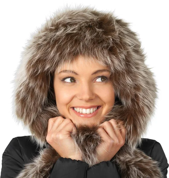 Junge Frau in warmer Kleidung — Stockfoto