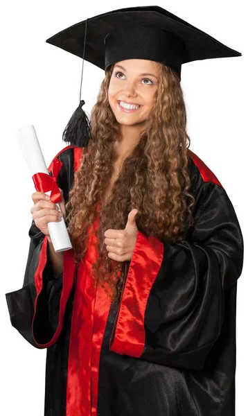 Afstuderen student meisje — Stockfoto