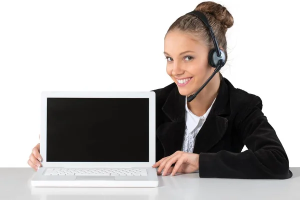 Operador de call center mulher — Fotografia de Stock