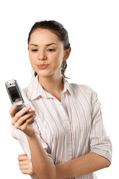 Young woman with phone — Stock Photo, Image