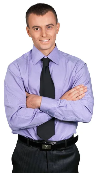 Zakenman in paars shirt — Stockfoto