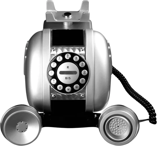 Retro Telefono Invecchiato Sfondo Bianco — Foto Stock