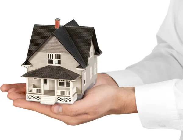 House model in human hand — Stock Photo, Image