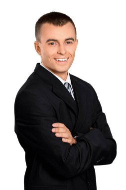 Elleri çapraz iş adamı 