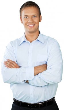 Elleri çapraz iş adamı 