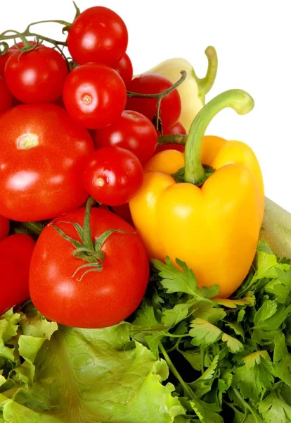 Samenstelling Van Verschillende Groenten Witte Achtergrond — Stockfoto