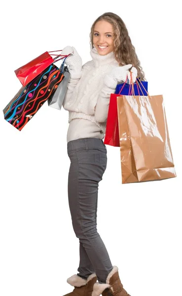 Young woman with shopping bags — Stock Photo, Image