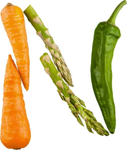 在白色背景上隔绝的蔬菜字母的特写 — 图库照片