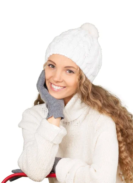 Jonge vrouw in winterkleding — Stockfoto