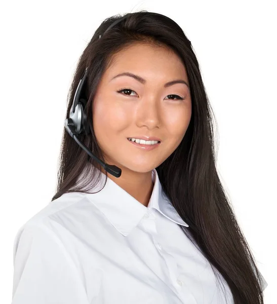 Asiatisk kvinna Call Center operatör — Stockfoto