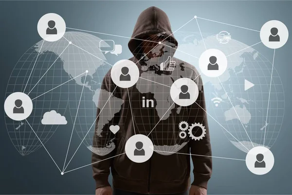 Cyber hacker con capucha — Foto de Stock