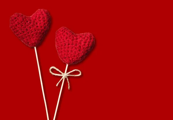 Primer Plano Corazones Rojos Para Fondo Del Día San Valentín — Foto de Stock