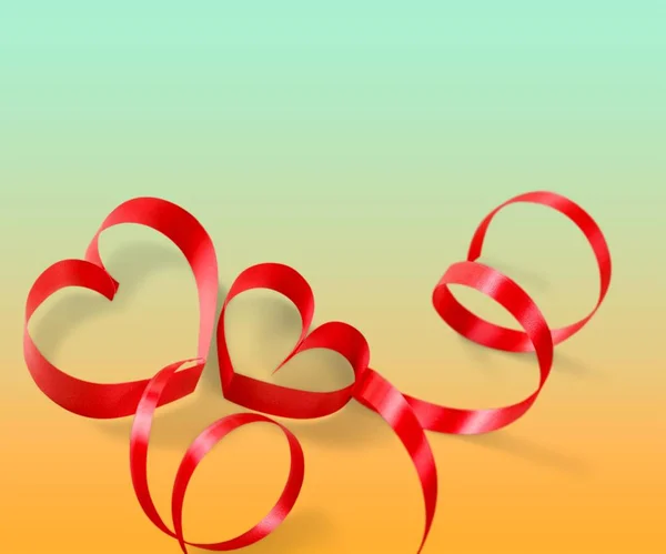 Ribbons Shaped Hearts Valentines Day Concept — Stock Photo, Image