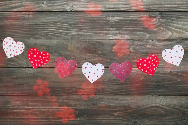 Background with red hearts — Stock Photo, Image