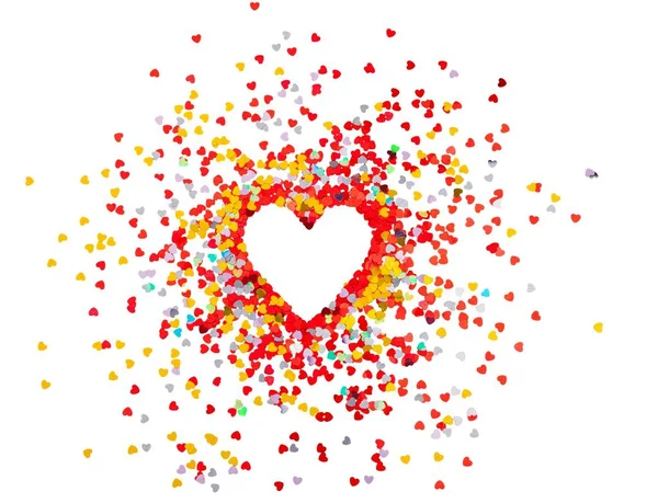 Hearts Shaped Palettes Decorative Spangles — Stock Photo, Image