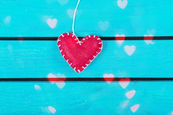 Крупный План Красного Сердца Фоне Дня Святого Валентина — стоковое фото