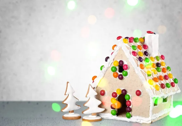 Homemade Gingerbread House Close View — Stock Photo, Image