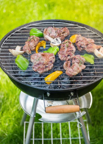 Leckerer Grill Freien Nahsicht — Stockfoto