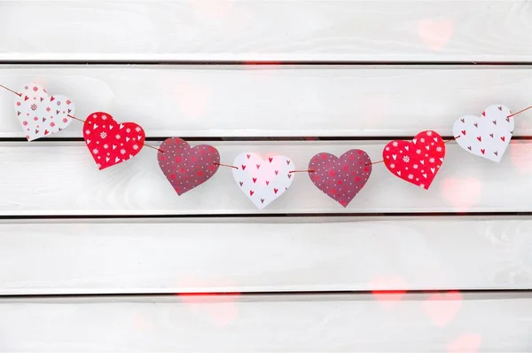 Background with red hearts — Stock Photo, Image