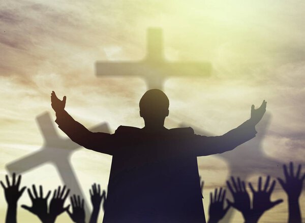 Hands of human praying 