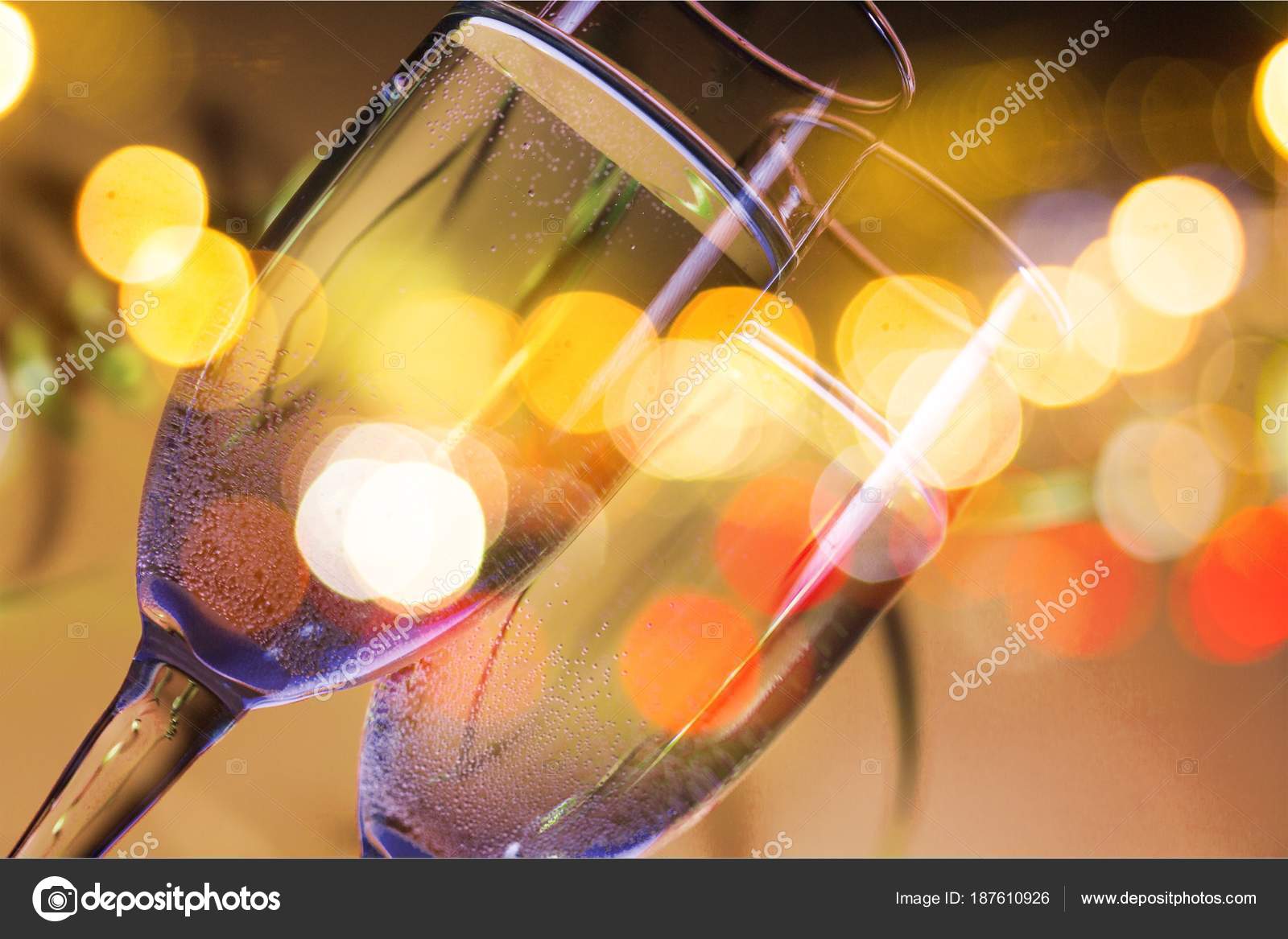 Flute Glasses Champagne Background Stock Photo by ©billiondigital 187610926