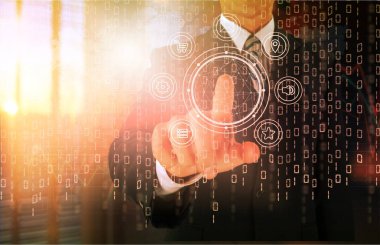 işadamı ile dijital kutsal kişilerin resmi