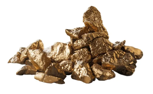 Goldnugget Isoliert Auf Weißem Hintergrund — Stockfoto