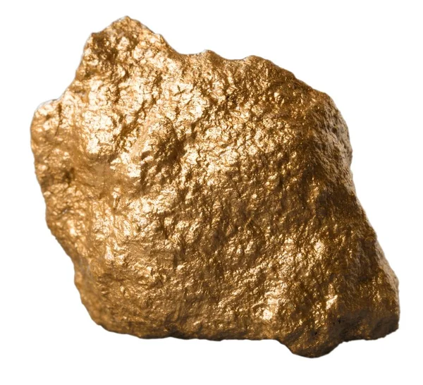 Beyaz Arka Plan Üzerinde Izole Gold Nugget — Stok fotoğraf