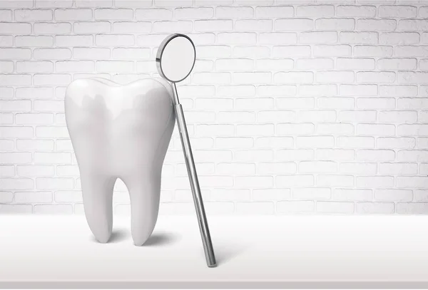 大齿和牙医镜子 — 图库照片