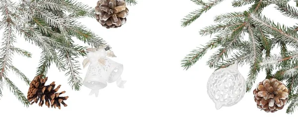 Arka Plan Üzerinde Noel Şenlikli Süslemeleri — Stok fotoğraf