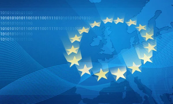 Euro Flagge Hintergrund Mit Sternen — Stockfoto
